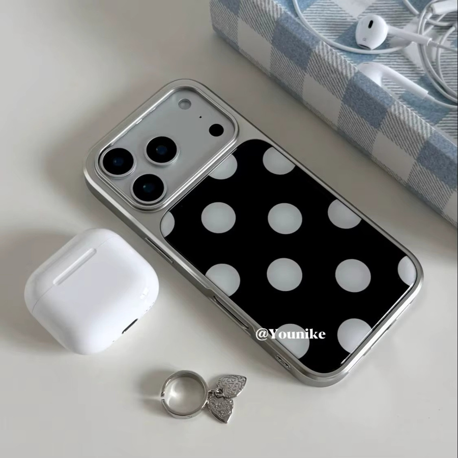 Luxuriöse Polka Dot Handyhülle für iPhone 17 16 15 14 13 12 11 Pro Max Air Plus – Transparente weiche Rückseiten-Abdeckung im koreanischen Design - Bild 2