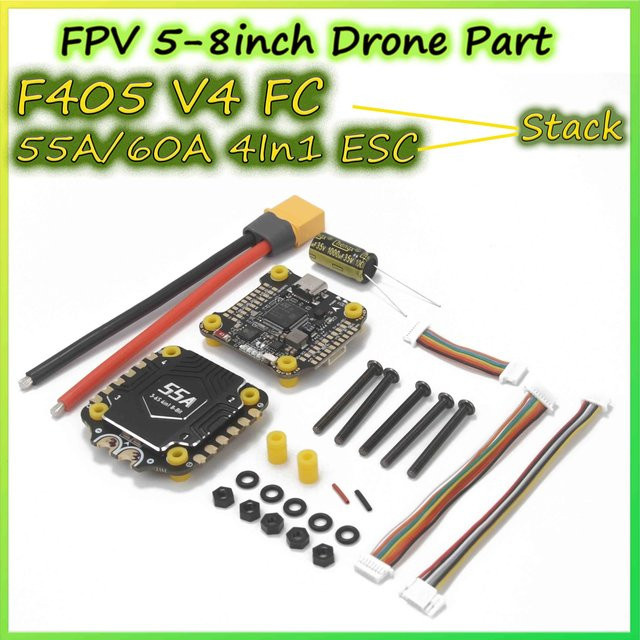 Hot RC F405 V4 F4 Stack Flugsteuerung mit BLS 4-in-1 55/60A ESC, 3-6S, 30x30 mm, Bluetooth, Schwarz, für 5-8 Zoll FPV Drohnen mit INAV und Betaflight - Bild 1