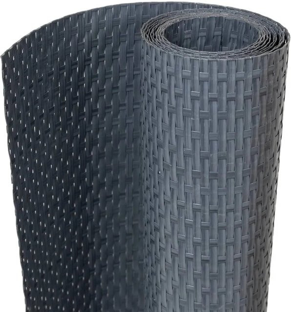 vidaXL Balkon-Sichtschutz aus Poly Rattan in Anthrazit, Breite: 500 cm, Höhe: 100 cm - Bild 1