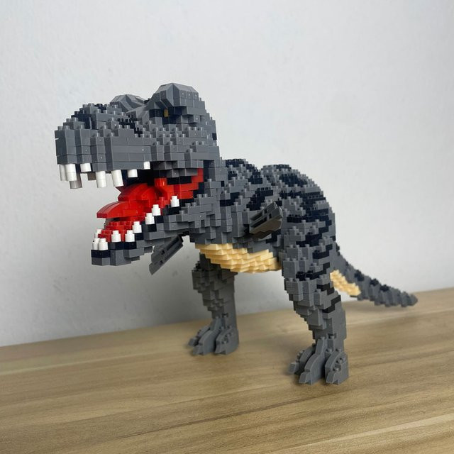 KNEW BUILT Tyrannosaurus Rex oder Velocira Dinosauriermodelle, Micro Mini Bausteine - Bild 1
