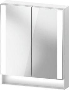 Duravit Uni Spiegelschrank Qatego Typ F, weiß, wandhängend mit 2 Türen, LED-Beleuchtung und Sensor-Schalter, B/H/T: 60 x 75 x 15,5 cm - Bild 1