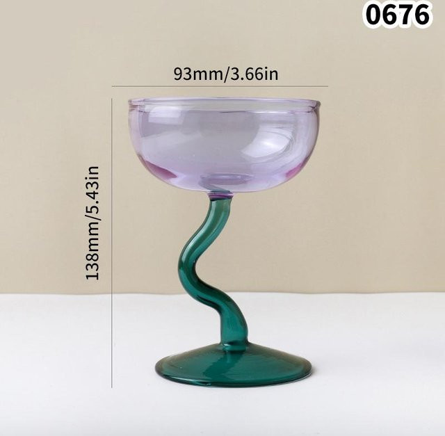 N2HAO S-förmiger Eisbecher aus Borosilikatglas in Mehrfarbig - Bild 1