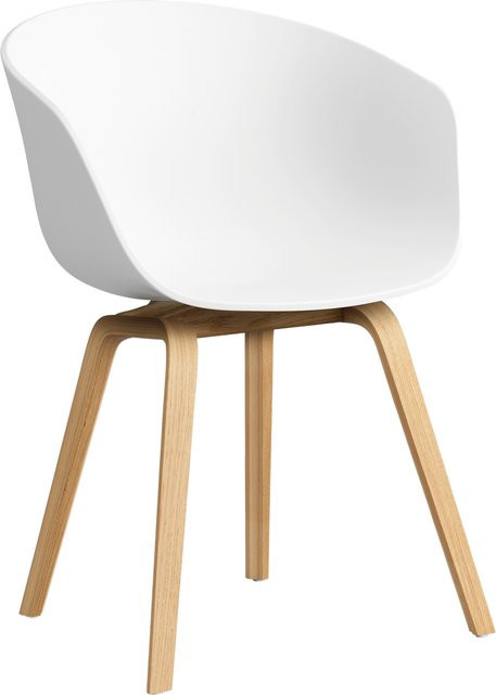 HAY About A Chair AAC 22 mit Armlehnen in Weiß aus Polypropylen und Holz - Bild 1