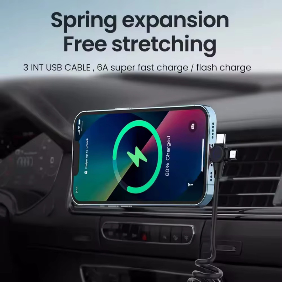 Universelles 3-in-1 Schnellladekabel für iPhone, Xiaomi und Huawei in Schwarz oder Weiß - Bild 4