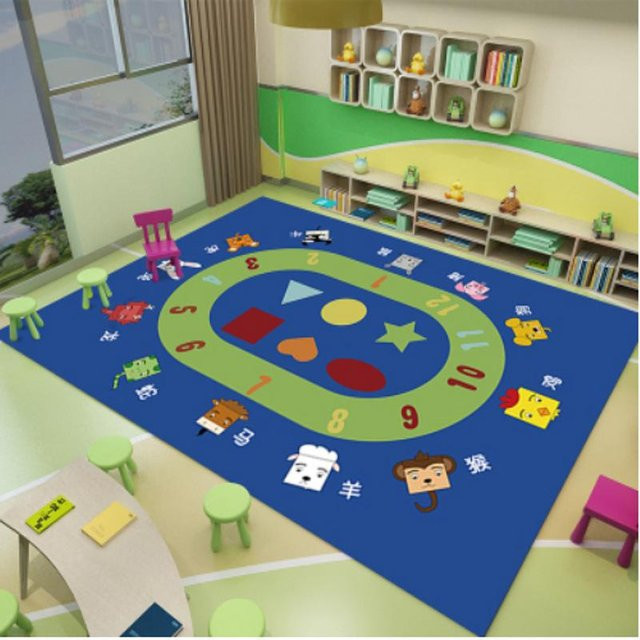 Cartoon Kinderteppich mit Kinder-Motiv für Kinderzimmer und Kindergarten, Mehrfarbig, B/T: 160 x 230 cm - Bild 1