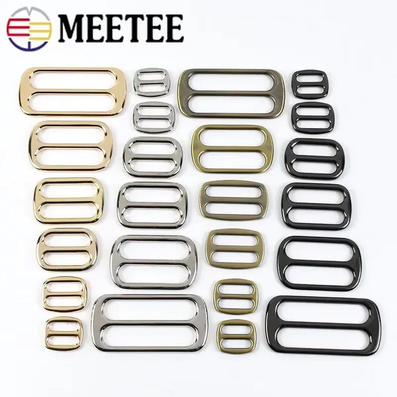 Meetee Metall-Ringschnallen Set in Gold, 10 Stück, verstellbare Schnallen für Gürtel, Rucksack und Riemen, DIY-Zubehör 12-50mm - Bild 2