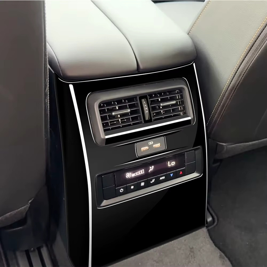 Iyacath USB-Panel-Abdeckung für Mazda CX-90 CX-80 (2024 2025) mit hinterem Klimaanlage-Auslass und Anti-Kick-Board in Schwarz - Bild 3