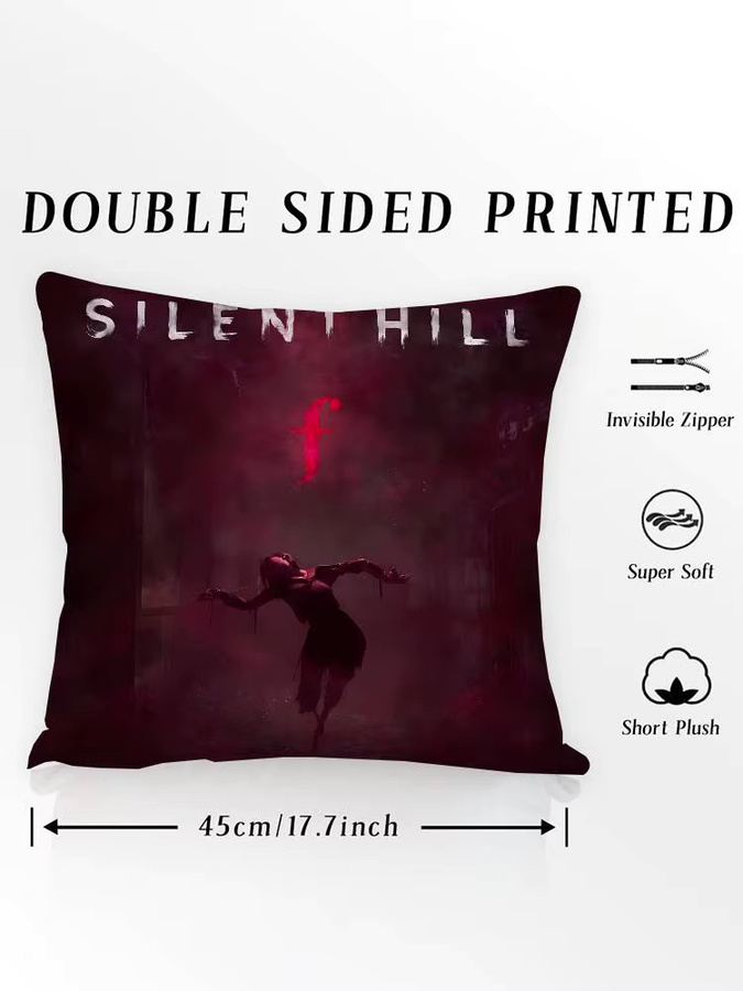 Honor Art S-Silent Hill F-MT Kissenbezug aus seidigem Kurzplüsch mit unsichtbarem Reißverschluss, allergikerfreundlich, B/T/H: 30 x 30 x 30 cm - Bild 7