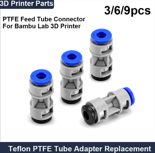 Teflon PTFE Schlauchadapter Ersatz für Bambu Lab A1, A1 Mini, P1P, P1S, P2S, X1, X1C, X1E, H2D und H2S 3D-Drucker - Bild 1