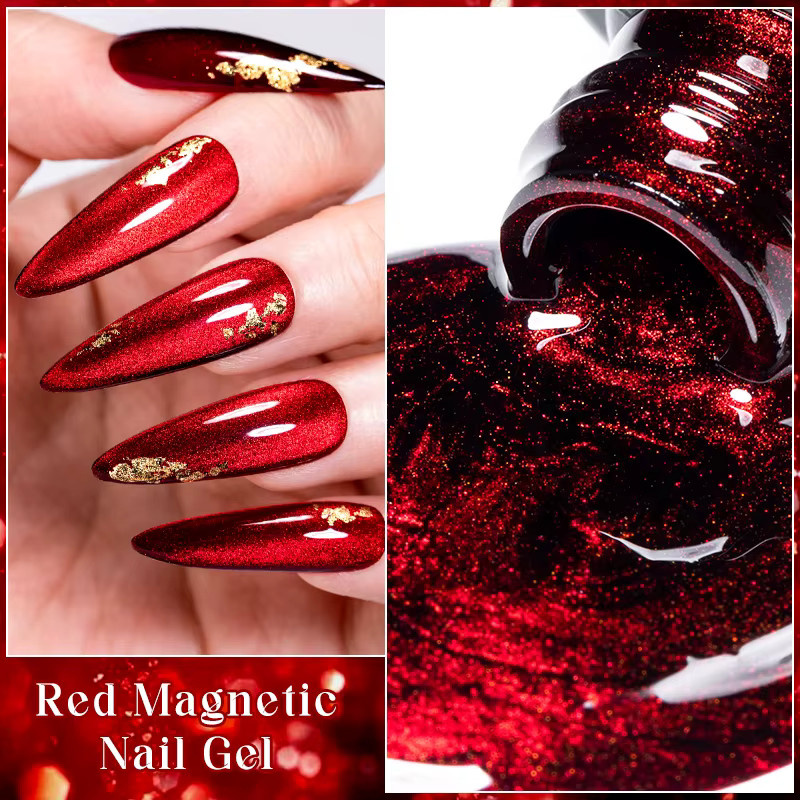 Red Cat Magnetischer Gel-Nagellack, 7 ml, Rot, Glänzend - Bild 4