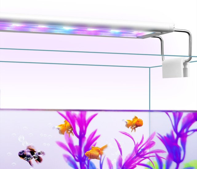Rybakov Skalierbare Aquariumleuchte in Weiß mit 3 Farben für Pflanzen-Aquarien-Dekor - Bild 1