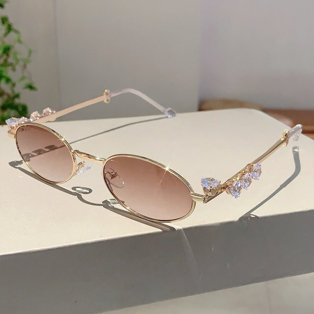 DIXSG Sonnenbrille Oval, Metall, Vollrand, Gold, Unisex - Bild 1