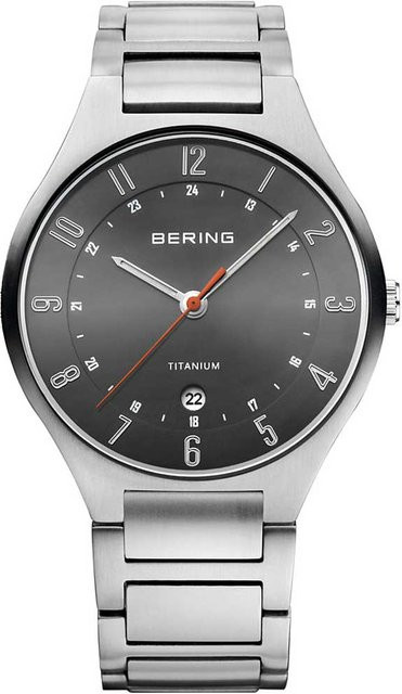 Bering Herrenuhr, Titan, Quarz, Schwarz, 39 mm, 5 ATM - Bild 1