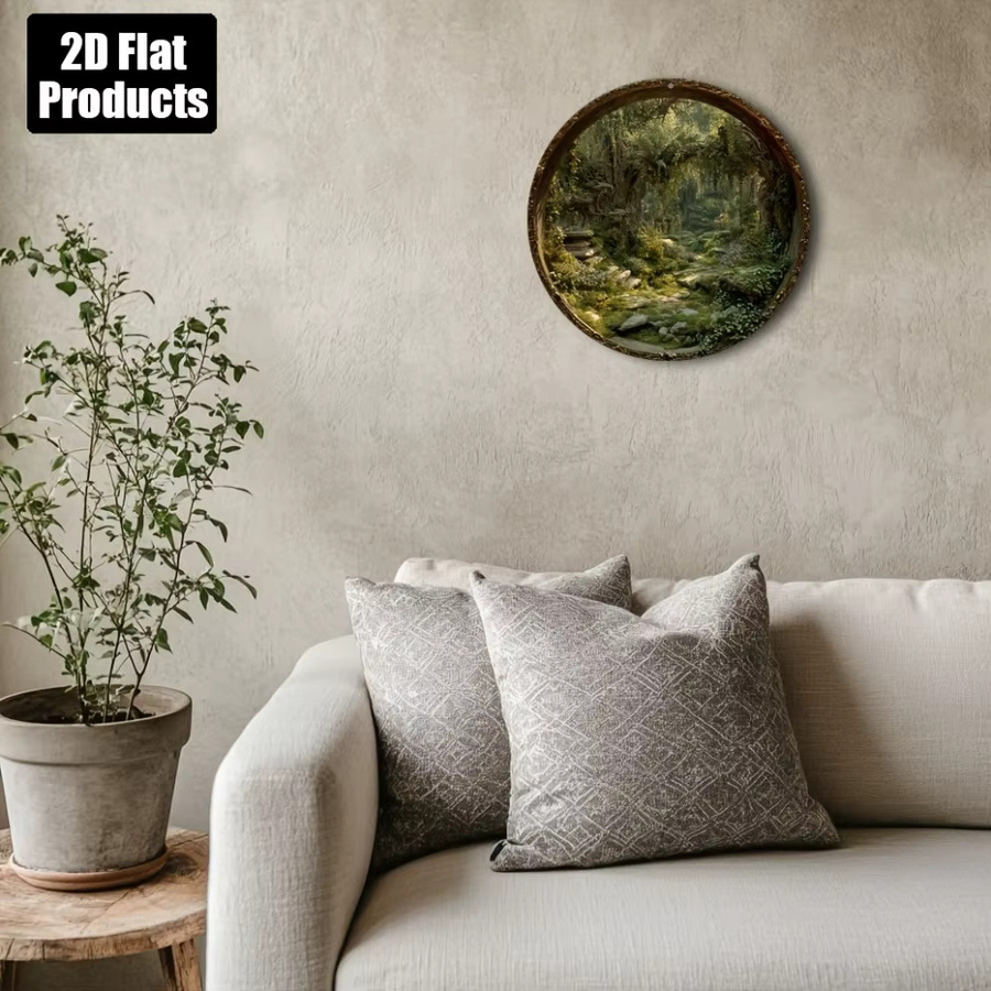 Rundes Metall-Wandschild mit Baum-Motiv von CIFBUY, Durchmesser: 20,32 cm - Bild 4