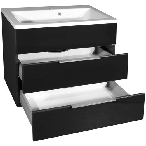 Fackelmann Waschtischunterschrank Kara mit 2 Schubladen in Anthrazit Grau, B/T/H: 79,5 x 49,0 x 59,0 cm - Bild 3