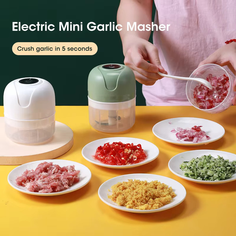 NOCCLILI Elektrischer Küchen-Zerkleinerer in Grün mit 250 ml Fassungsvermögen, Tragbarer USB-Gemüsehacker und Knoblauchstampfer - Bild 3
