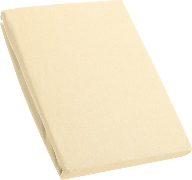 Kinzler Spannbetttuch aus Baumwoll-Jersey in Creme, B/T: 150 x 200 cm mit 30 cm Höhe - Bild 1