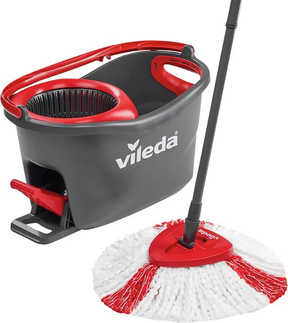 Vileda Turbo Easy Wring & Clean Wischmopp Komplett-Set in Weiß und Rot - Bild 1