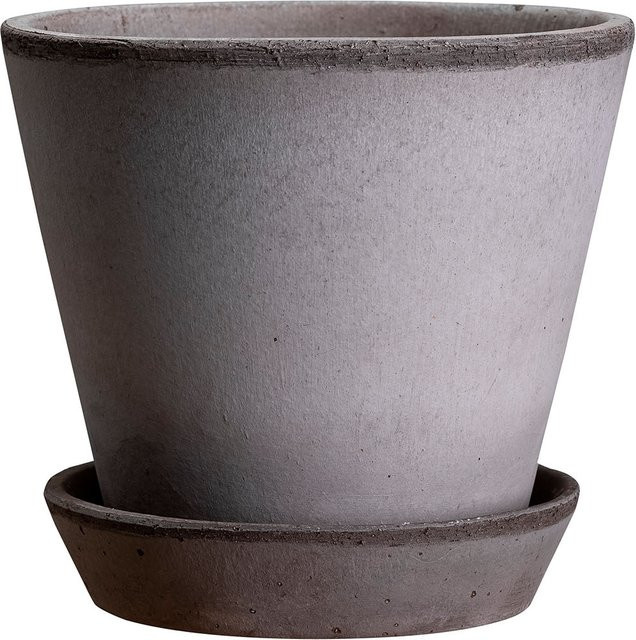 Bergs Potter Blumentopf The Julie Raw Pot mit Untersetzer, Keramik, grau, Durchmesser: 12 cm - Bild 1