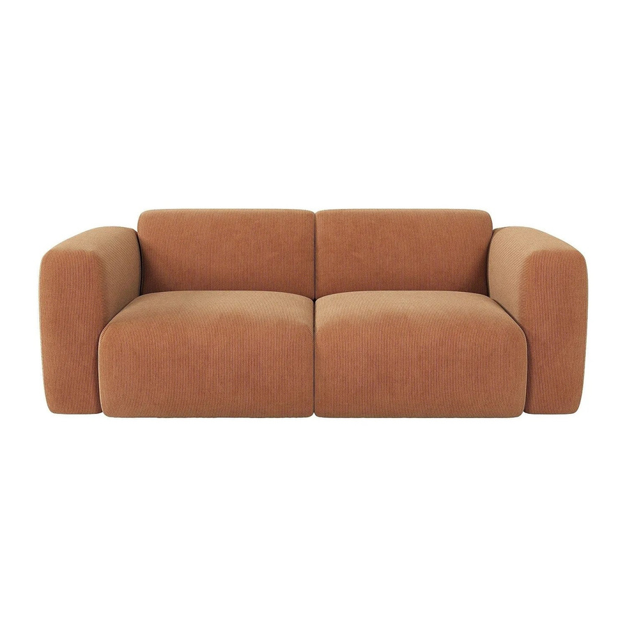 Maison Céphy Sofa Pogni in Terracotta mit Cord-Bezug, Breite: 205 cm - Bild 2