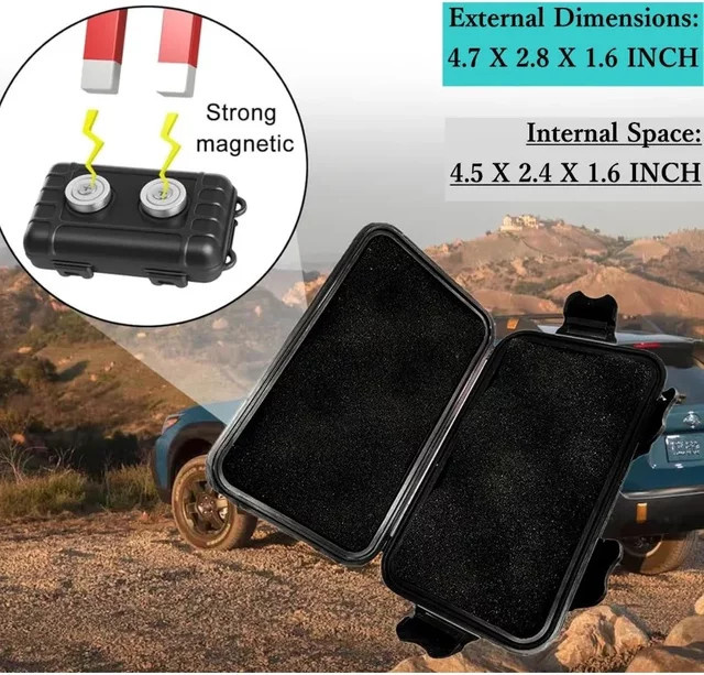 Magnetischer Auto Schlüsselanhänger als versteckter Halter für Backup-Schlüssel oder GPS-Tracker in Schwarz - Bild 1
