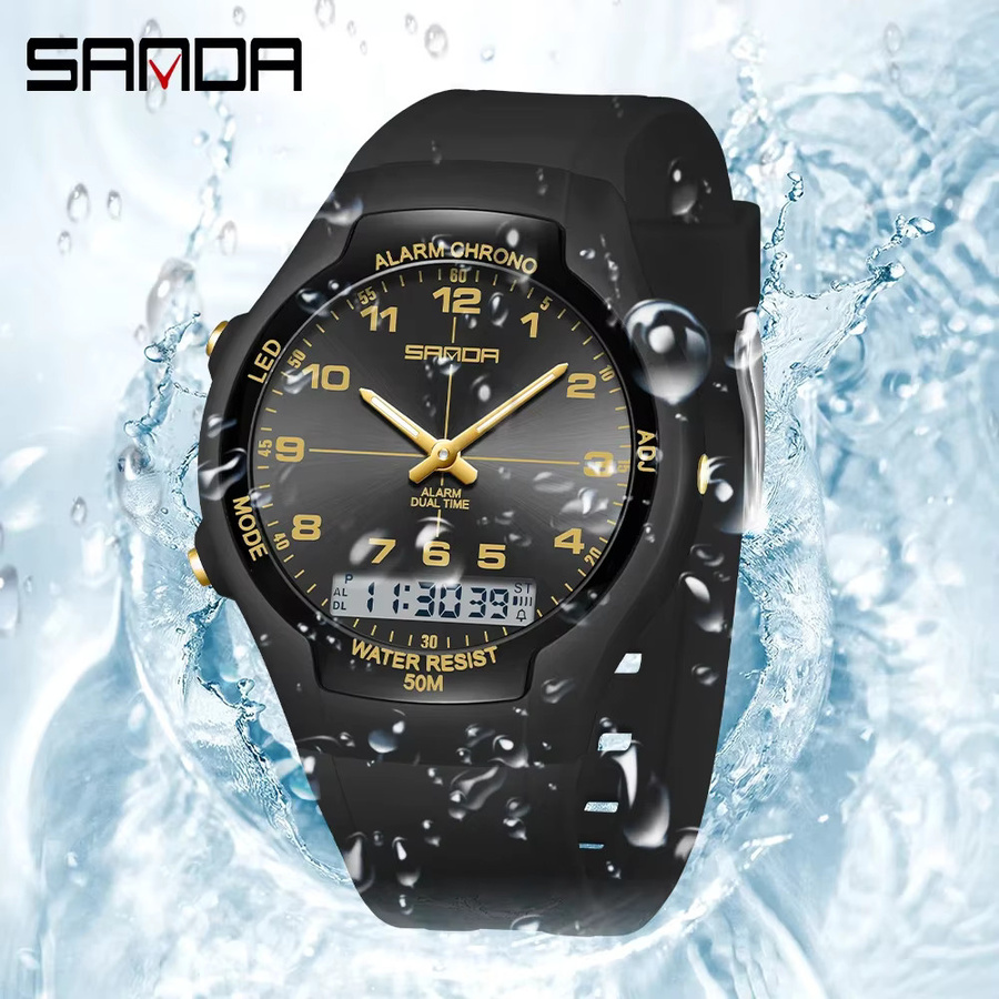 SANDA Armbanduhr Quarz, Kunststoff, Weiß, Damen - Bild 1