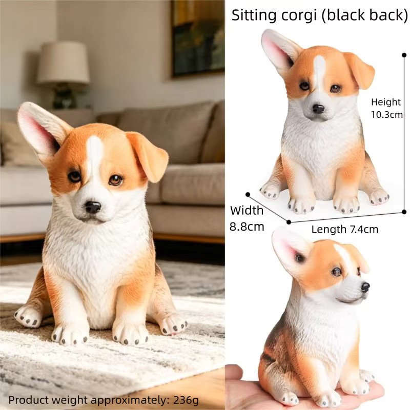 Oenux Corgi-Figur, Hundemodell, Tierfigur, Braun, Kunststoff - Bild 4