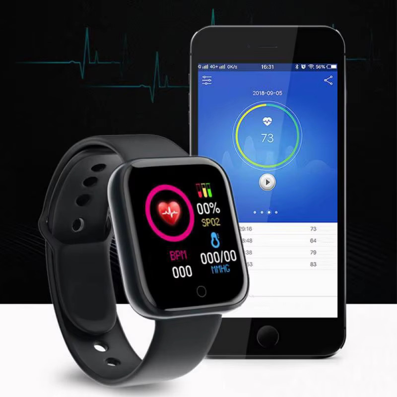 CHAOGENB Smartwatch Y68 in Schwarz mit Bluetooth, Fitness-Tracker und Schlafmonitor für Damen und Herren - Bild 4