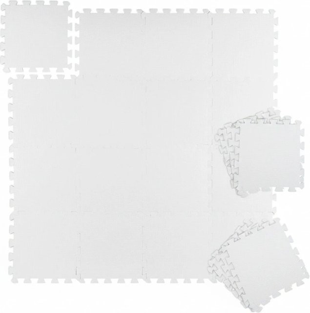 Relaxdays Bodenschutzmatte 24er Set aus EVA-Schaum in Weiß, Antirutsch und Trittdämpfend, B/B: 30 x 30 cm - Bild 1