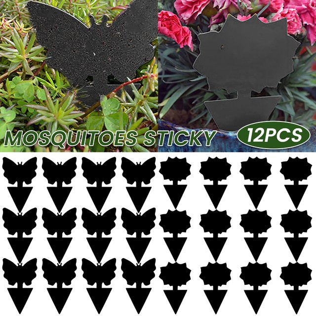 12 Stück Klebrige Fliegenfallen zur Schädlingsbekämpfung für den Garten in Schwarz - Bild 1