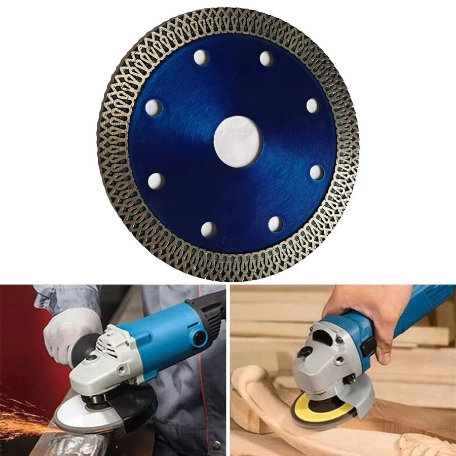 Turbo Diamant Kreissäge Klinge Trennscheibe für Granit Marmor Porzellan Fliesen und Keramik, Blau, Durchmesser: 105 mm - Bild 2