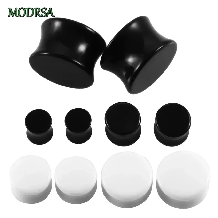 Modrsa Ohrstöpsel und Tunnel, Acryl, weiß & schwarz, Unisex - Bild 2