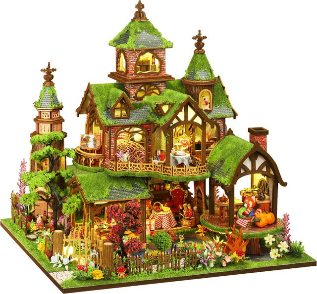 ELEVEN-CUTE DIY Holz-Miniatur-Modellbausatz Fantasiewald-Hütten, Puppenhaus - Bild 1