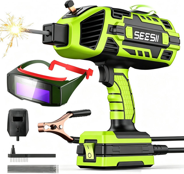 SEESII Handschweißgerät 220V IGBT Inverter ARC Tragbares MMA Schweißgerät mit 6 Stromanpassungen für 2,4-3,2 mm Elektroden inklusive Schutzbrille für Heimwerker und Autoreparaturen - Bild 1