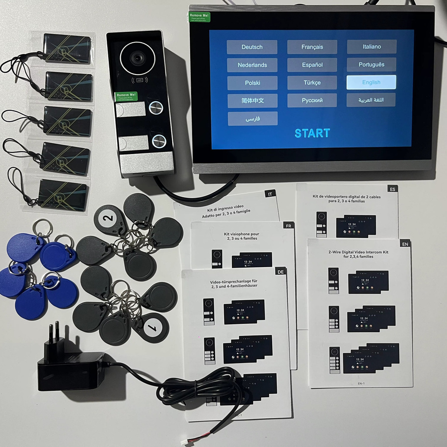 TUYA Smart Apartment-Gegensprechanlage mit Video-Türklingel, 10 Zoll LCD-Display, 1080P Video, RFID-Karten-Entriegelung, 2-Draht-System, Farbe: Silber - Bild 3