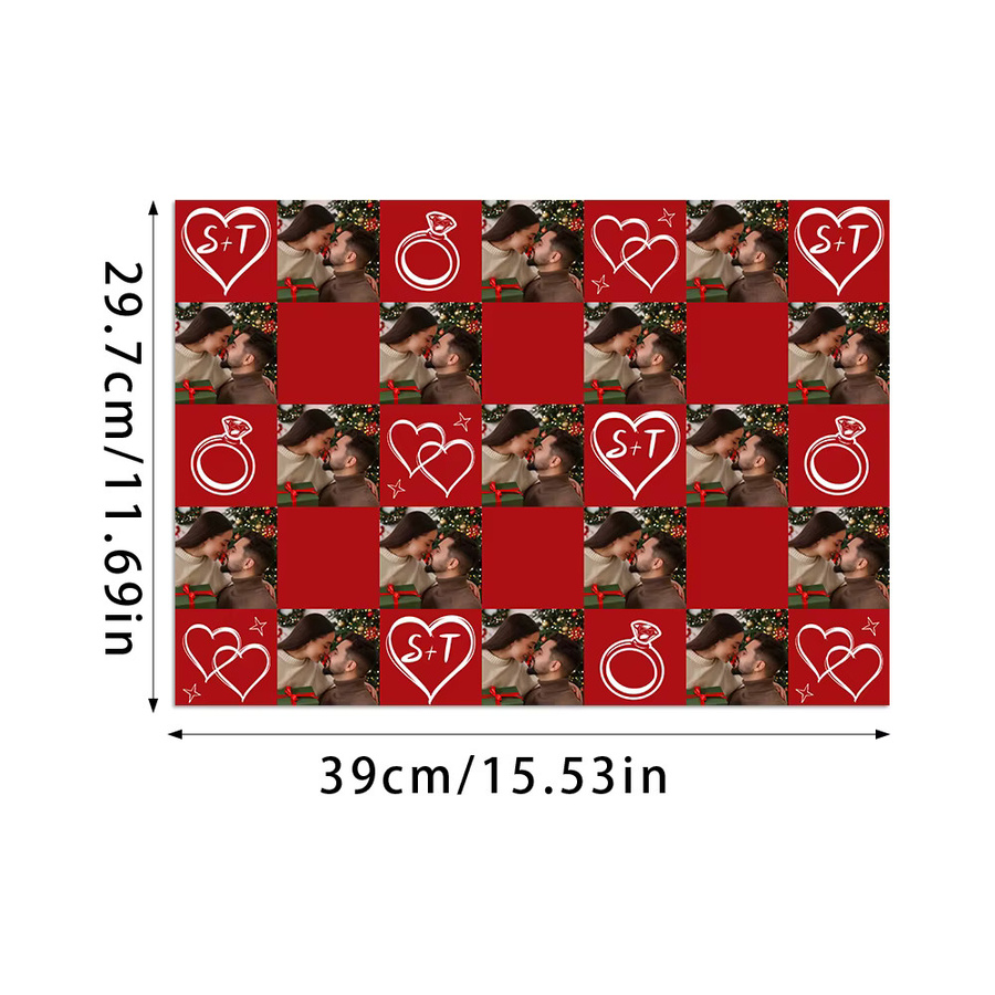 Joy-enlife Geschenkpapier mit rotem Herz- und Ringmuster für Valentinstag, Hochzeit und Party - Bild 4