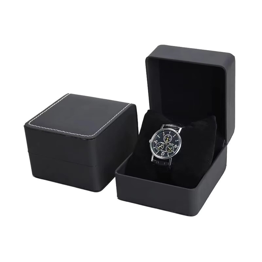 Lnofxas Einzeluhr-Geschenkbox, PU-Leder, Schwarz, Herren - Bild 5