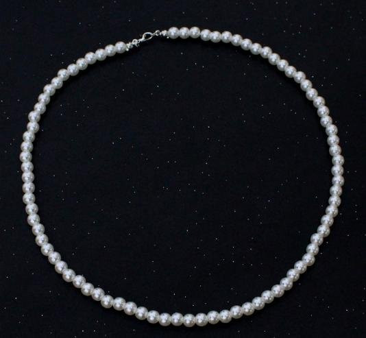 Perlenkette, gray, 50cm, Unisex - Bild 1