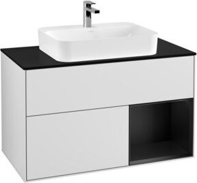 V&B Waschtischunterschrank Finion 100 Wandbeleuchtung in Weiß lackiert B/T/H: 100 x 50,1 x 50,1 cm - Bild 1