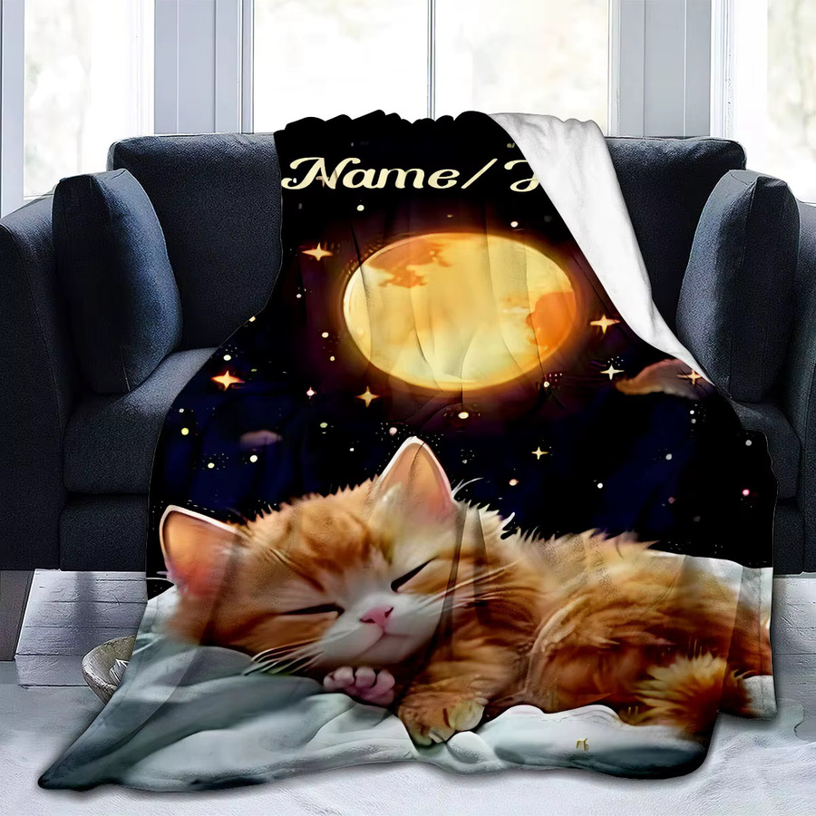 Personalisierbare ZIZ Decke mit Katzenmuster in Multicolour, B/H: 100 x 75 cm - Bild 2