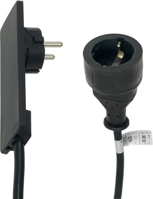 EVOline Plug Verlängerungskabel mit Flachstecker Schuko in Schwarz, Länge: 1500 mm - Bild 1