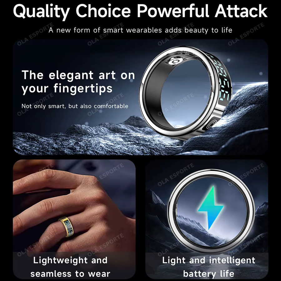 Ola Esporte Smart Ring in Gold mit Bluetooth-Verbindung, Herzfrequenz- und Schlafüberwachung sowie Sportmodi, wasserdicht und Unisex - Bild 4
