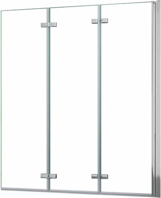 Duschparadies Badewannenfaltwand aus Glas mit Nano-Beschichtung, 3-teilig, Transparent, Verchromt, B: 130 cm, H: 140 cm - Bild 1