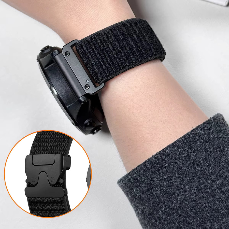 FancyWrist Uhrenarmband Nylon-Loop, Schwarz, Unisex - Bild 2