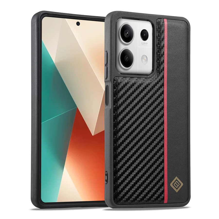 Stoßfeste Xiaomi Handyhülle in Carbon-Optik aus PU-Leder, Farbe Schwarz - Bild 3