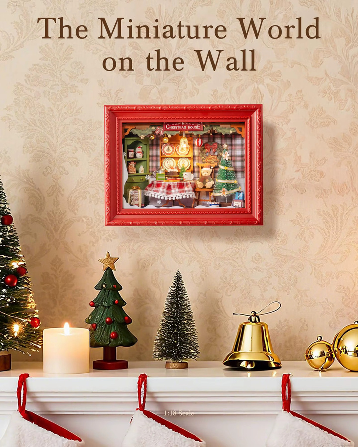 Rolife Christmas Eve Party 3D LED Diorama Holzpuzzle-Set für Erwachsene, Multicolor, Wandmontage oder Tischdekoration - Bild 2