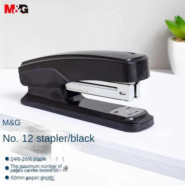 M&G Dual Mode Metall Hefter für Business und Desktop in Schwarz/Grau passend für 24/6 und 26/6 Nagelmuster - Bild 1