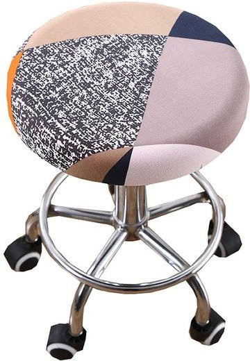 Housmife Elastischer Barhocker-Bezug aus Polyester, Schmutzabweisender Rund-Stuhlbezug mit Grafik-Design, Multicolour, Durchmesser: 22-33 cm - Bild 1