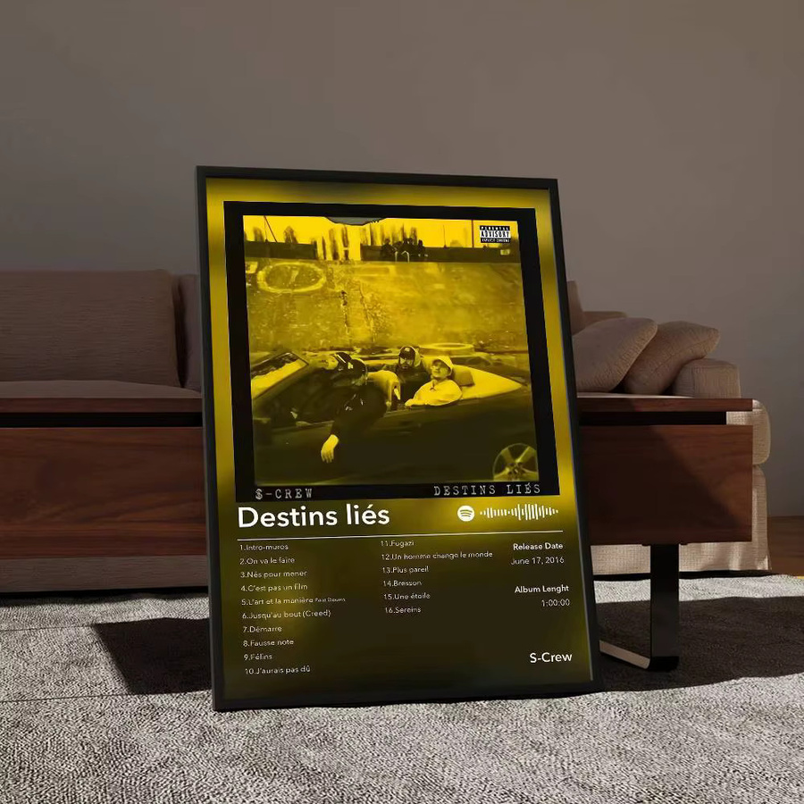Modernes Whitepaper-Poster mit französischem Rap-Pop-Musikalbum-Design in Weiß als abstrakte Wandkunst für dein Arbeitszimmer - Bild 5