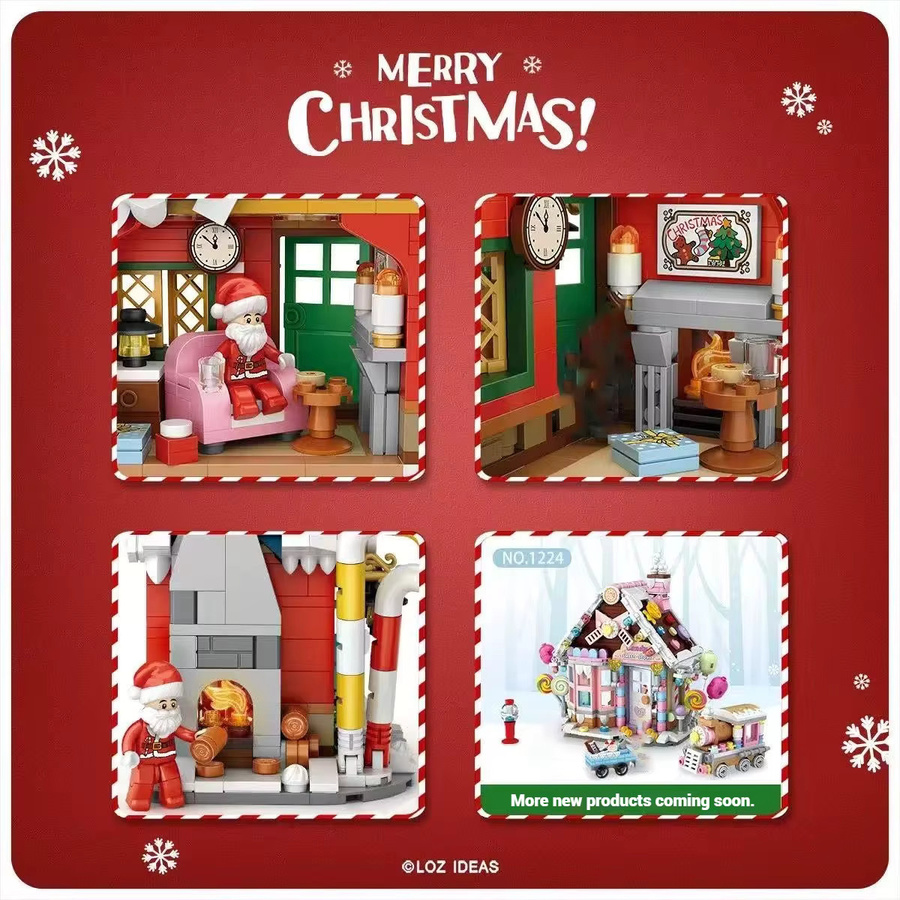 LOZ Straßenszene Gebäudemodell aus Mini-Bricks als buntes Weihnachts-Montagespielzeug für Kinder - Bild 2